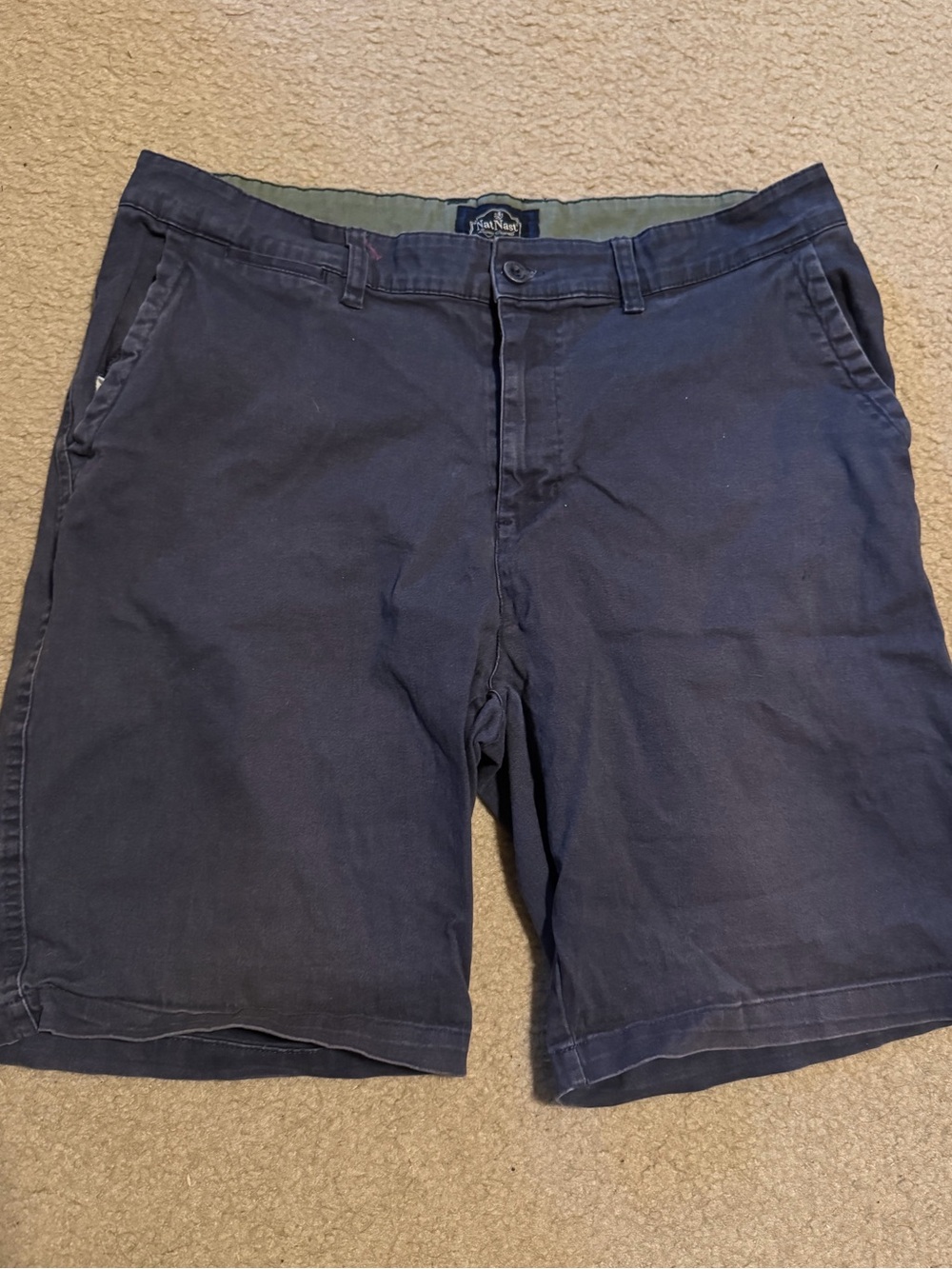Nat Nast Deep Navy Flat-Front Shorts